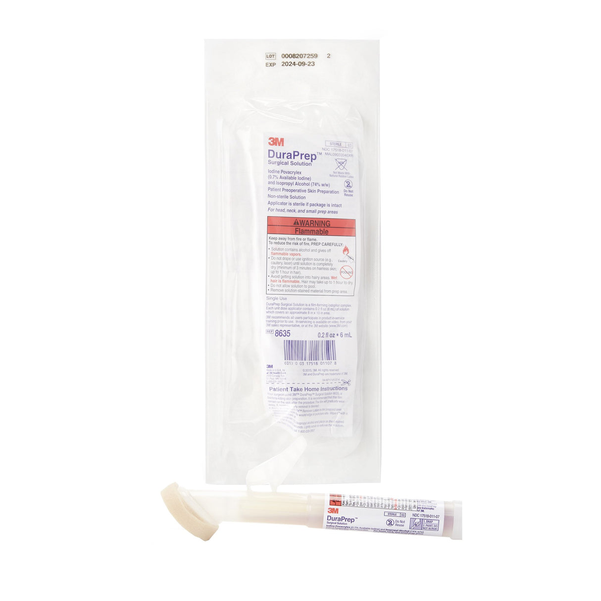 Skin Prep Solution 3M™ DuraPrep™ 6 mL Foam Applicator 0.7% / 74% Strength Iodine Povacrylex / Isopropyl Alcohol NonSterile - BeHope