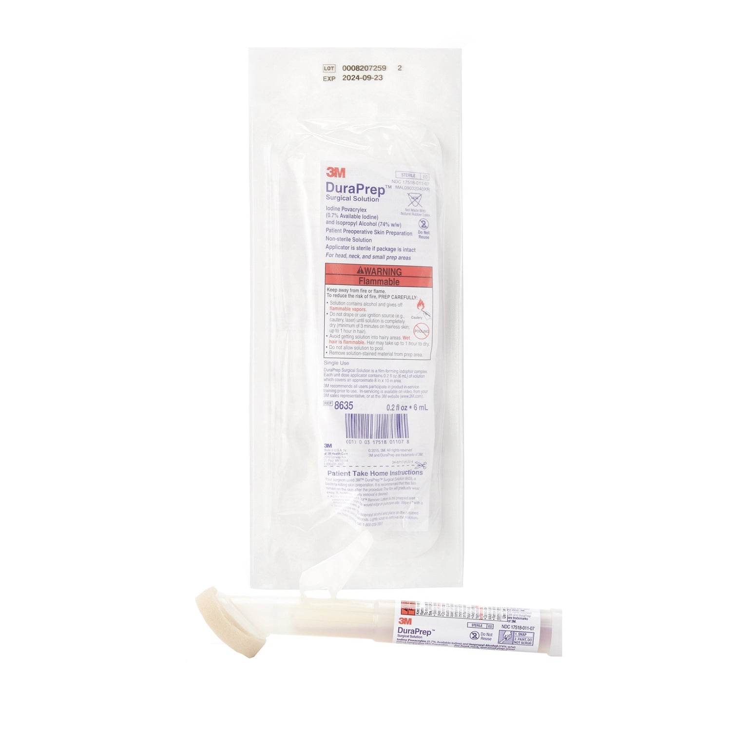 Skin Prep Solution 3M™ DuraPrep™ 6 mL Foam Applicator 0.7% / 74% Strength Iodine Povacrylex / Isopropyl Alcohol NonSterile - BeHope