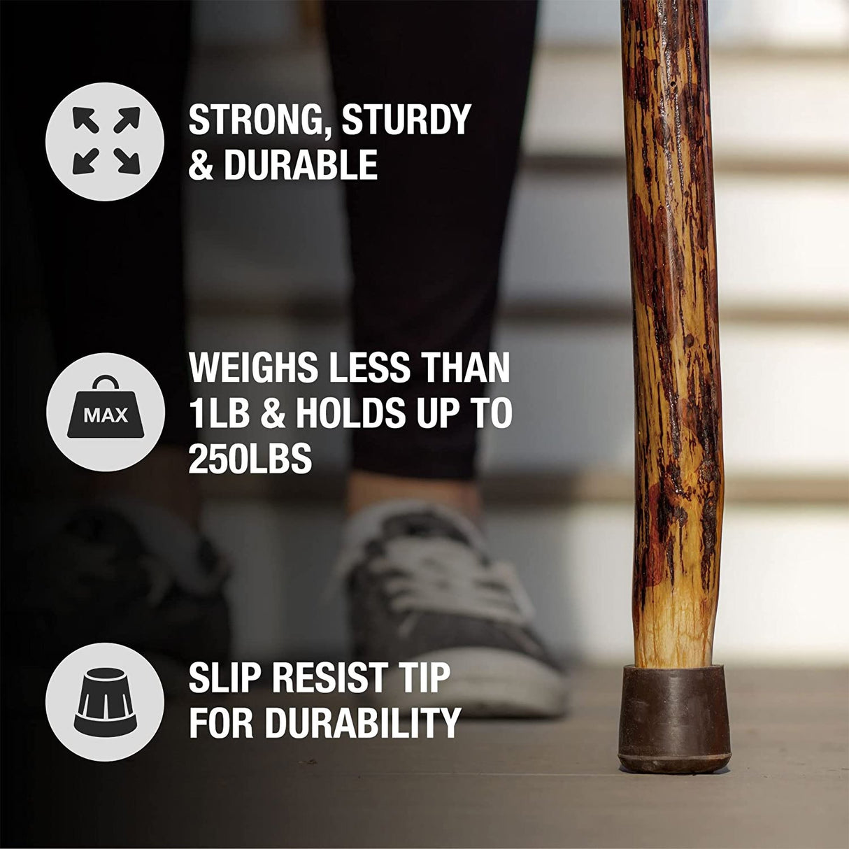 Walking Stick Brazos™ Wood 55 Inch Height Safari - BeHope