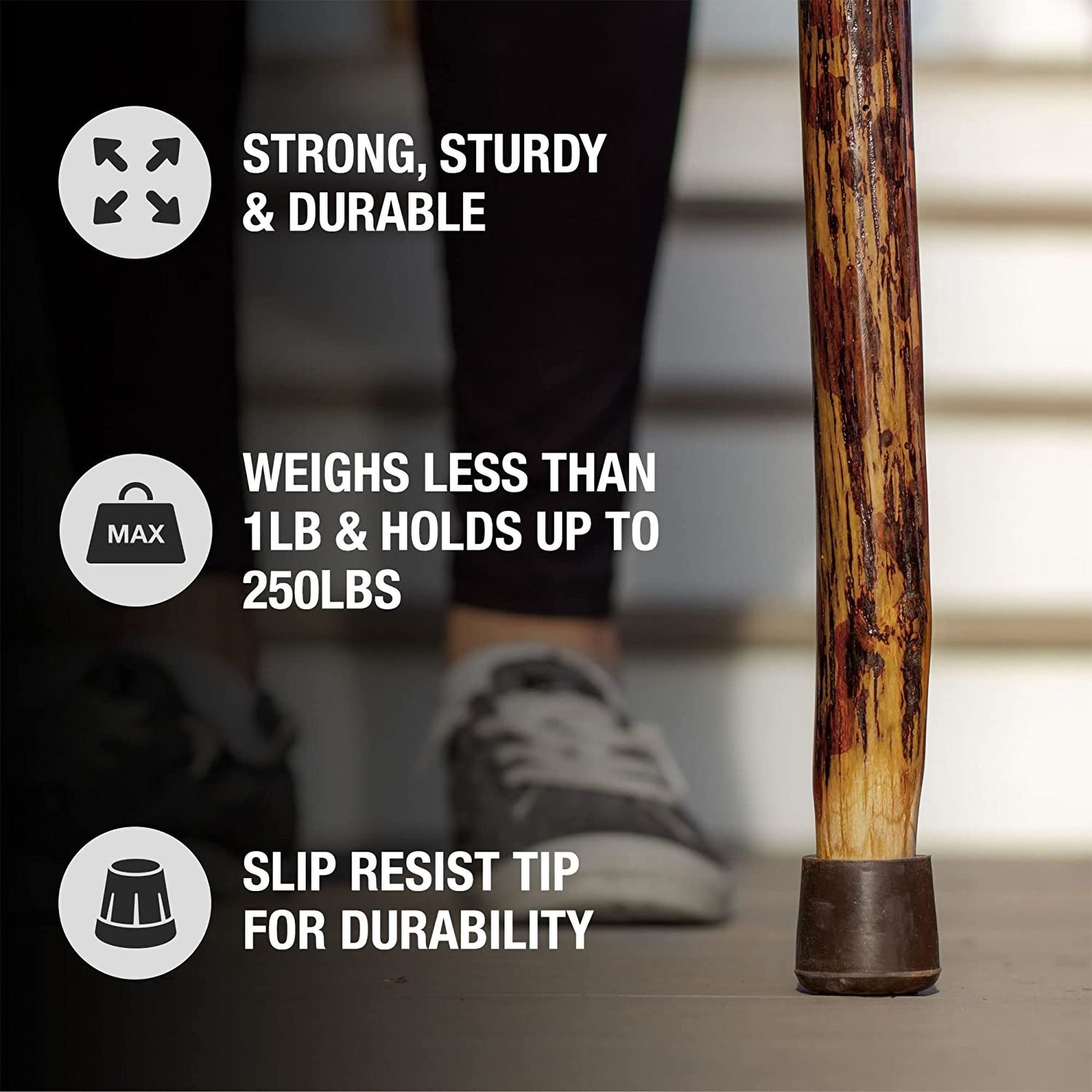 Walking Stick Brazos™ Wood 55 Inch Height Safari - BeHope