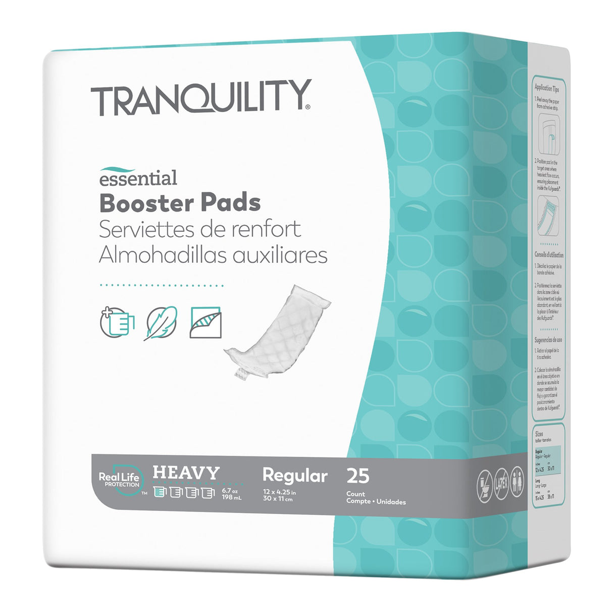 Booster Pad Tranquility Essential 4-1/4 X 12 Inch Heavy Absorbency Super Absorbent Core Regular - BeHope