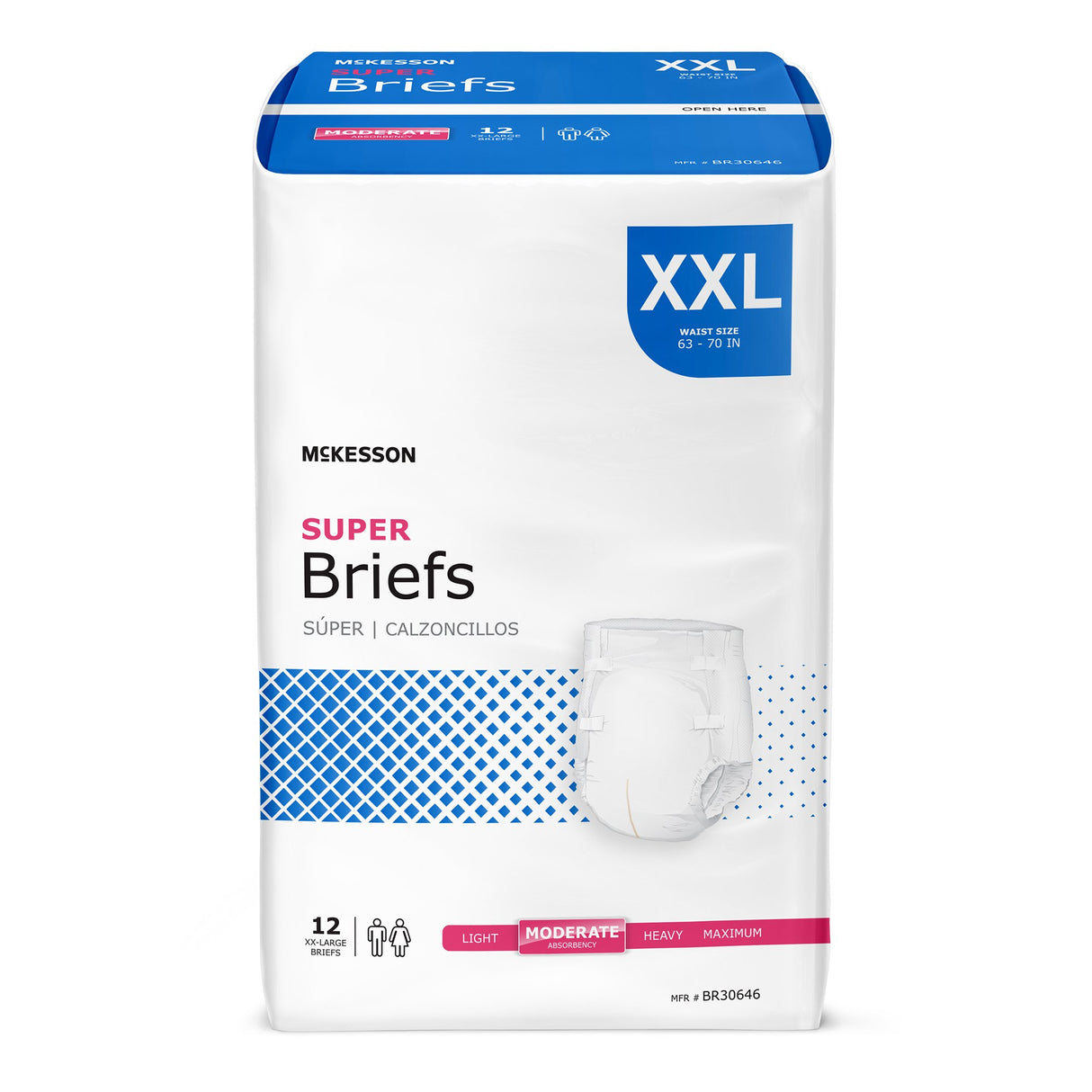 Unisex Adult Incontinence Brief McKesson 2X-Large Disposable Moderate Absorbency - BeHope