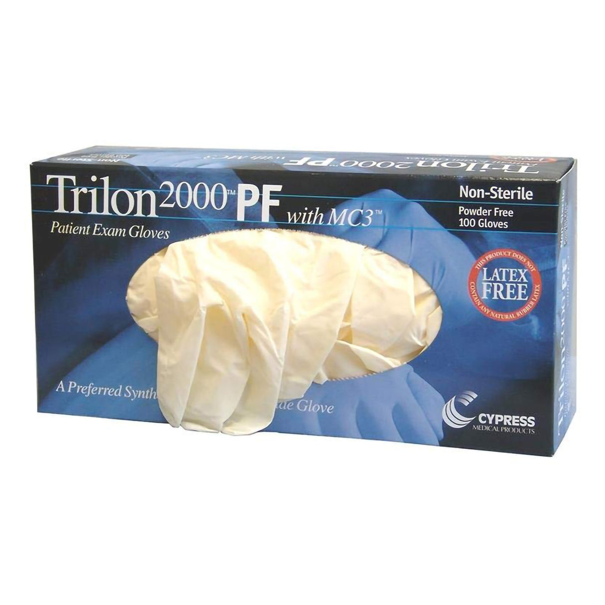 Exam Glove Trilon 2000® PF with MC3® X-Large NonSterile Stretch Vinyl Standard Cuff Length Smooth Ivory Not Rated WITH PROP. 65 WARNING - BeHope