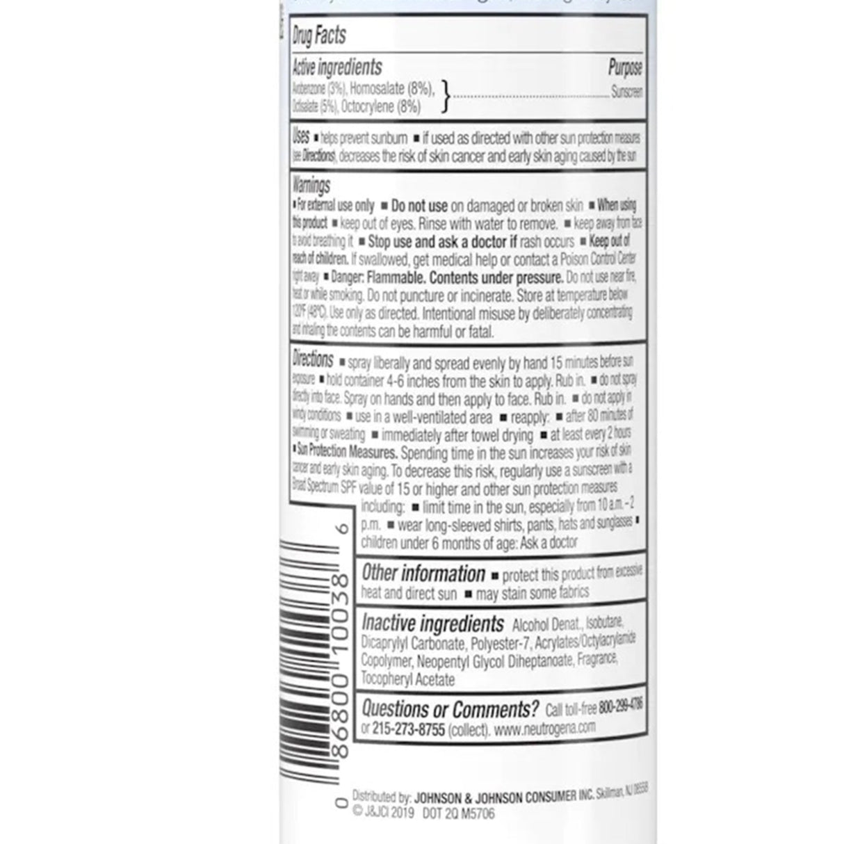 Sunscreen Neutrogena®Ultra Sheer® Body Mist SPF 30 Liquid 5 oz. Can - BeHope