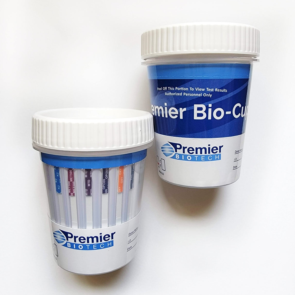 Drugs of Abuse Test Kit Premier Bio-Cup AMP, BAR, BUP, BZO, COC, mAMP/MET, MDMA, MTD, OPI, OXY, PCP, THC 25 Tests CLIA Waived - BeHope