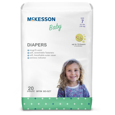 Unisex Baby Diaper McKesson Size 7 Disposable Heavy Absorbency - BeHope