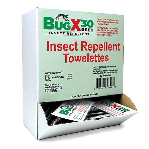 Insect Repellent BugX 30 Towelette Individual Packet - BeHope