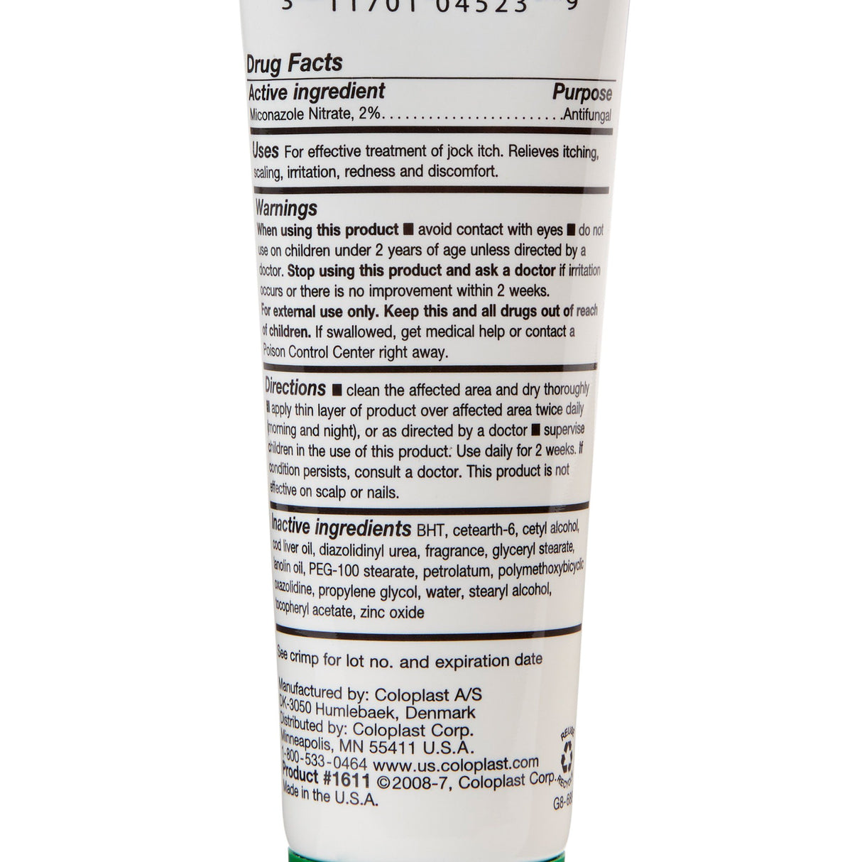 Skin Protectant Baza Antifungal 2 oz. Tube Scented Cream CHG Compatible