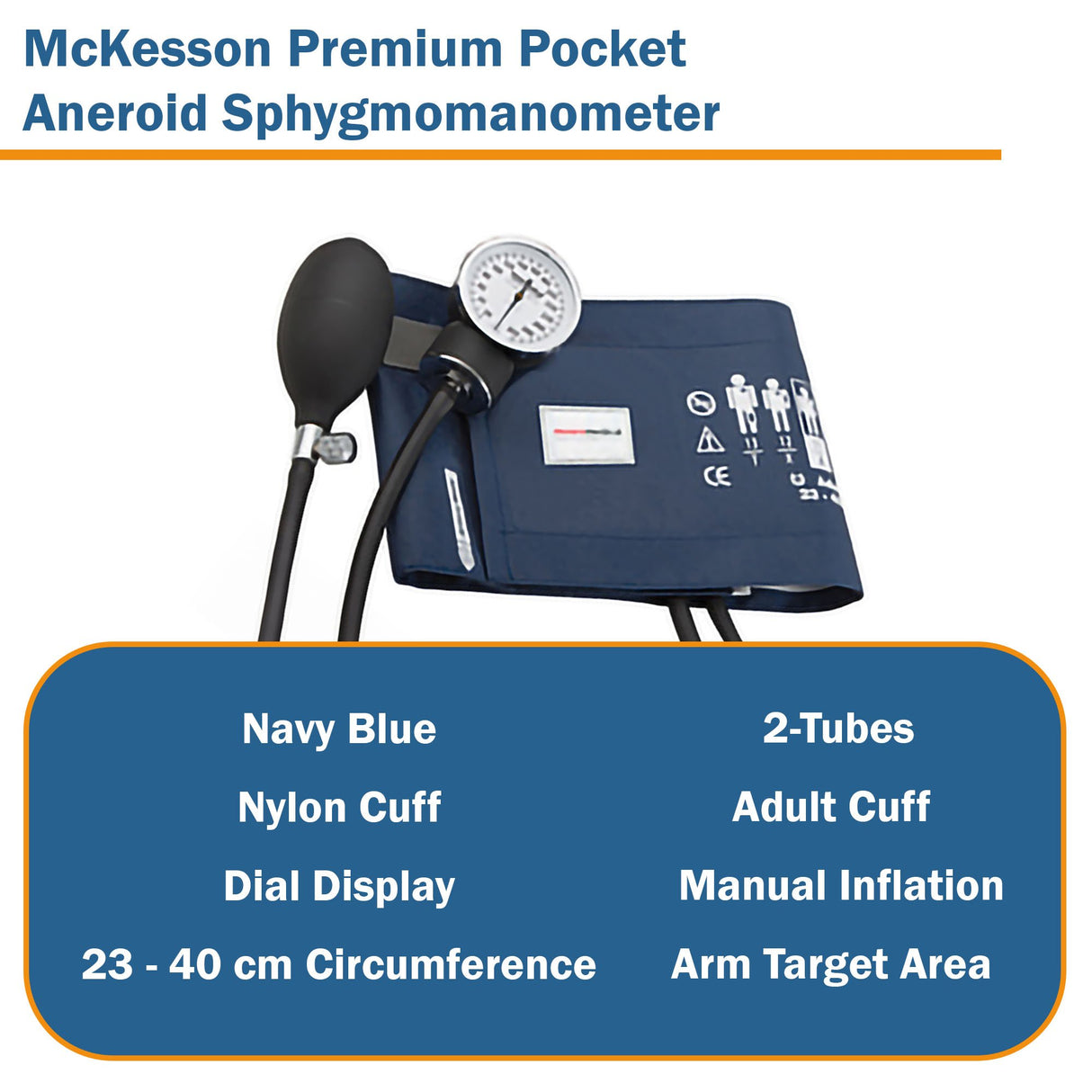 Aneroid Sphygmomanometer Unit McKesson Premium Adult Cuff Nylon Cuff 23 - 40 cm Pocket Aneroid - BeHope