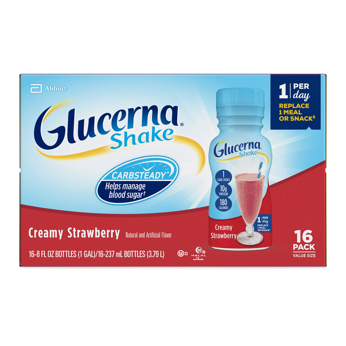 Oral Supplement Glucerna® Original Shake Creamy Strawberry Flavor Liquid 8 oz. Bottle - BeHope