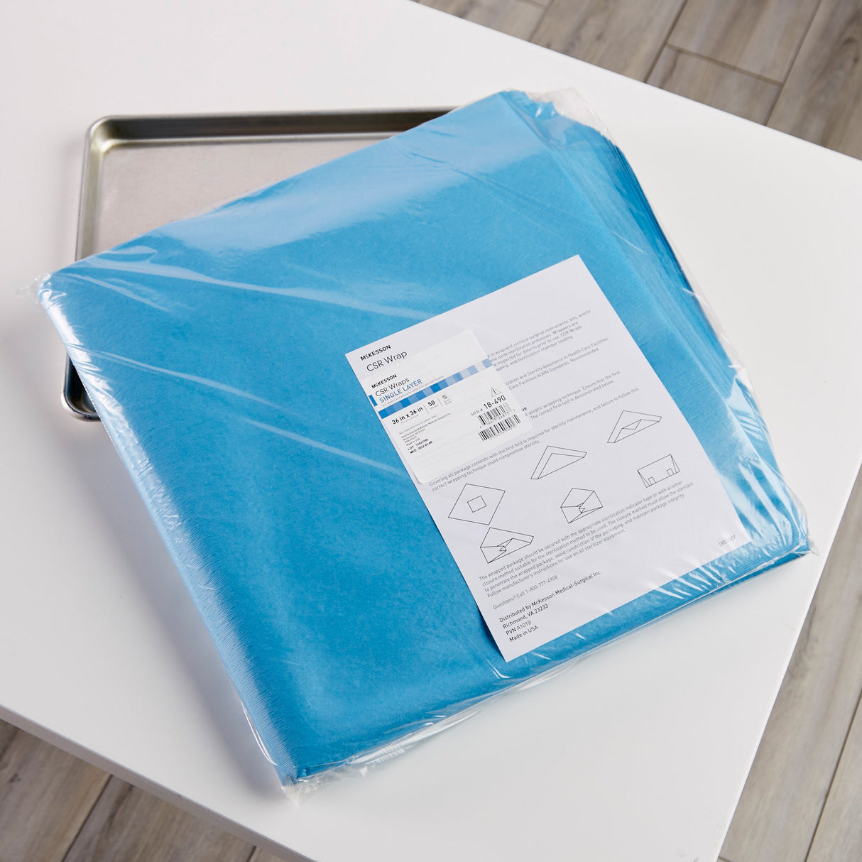 McKesson Sterilization Wrap Blue 36 X 36 Inch Single Layer Cellulose Steam / EO Gas - BeHope