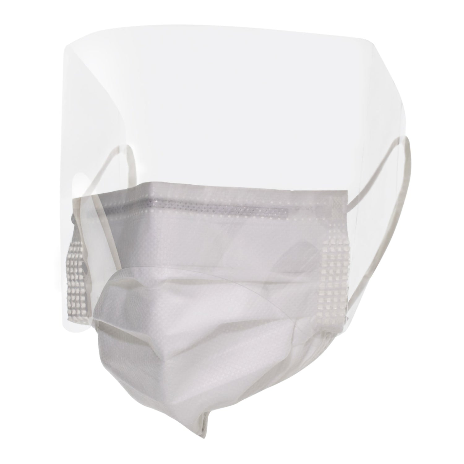 Procedure Mask with Eye Shield McKesson Anti-fog Strip ASTM Level 3 Earloops One Size Fits Most - BeHope