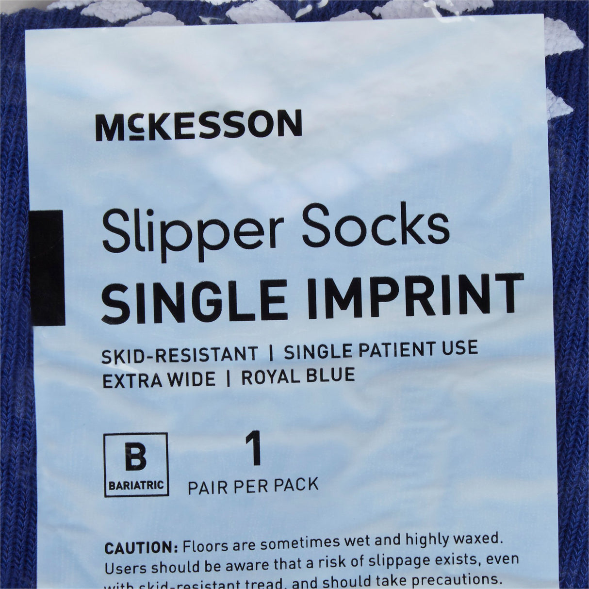 Slipper Socks McKesson Unisex Adult Bariatric / X-Wide Single Tread Single Patient Use Royal Blue - BeHope