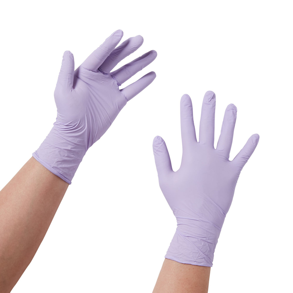 Exam Glove Halyard™ Lavender™ Medium NonSterile Nitrile Standard Cuff Length Textured Fingertips Lavender Not Rated - BeHope