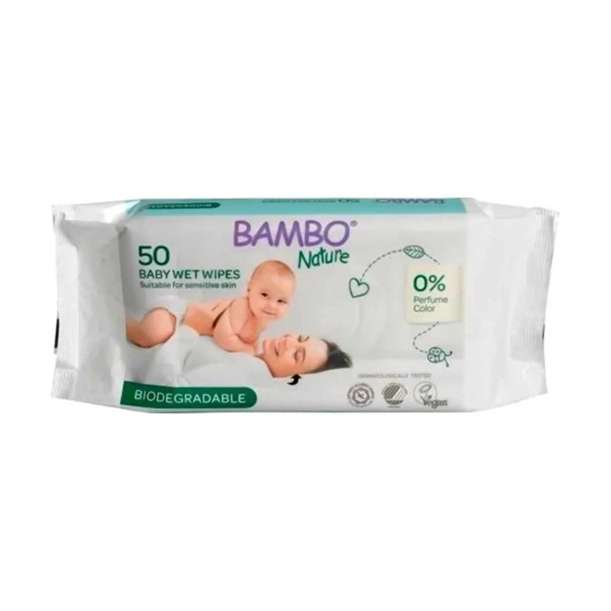 Baby Wipe Bambo® Nature Soft Pack Unscented 64 Count - BeHope