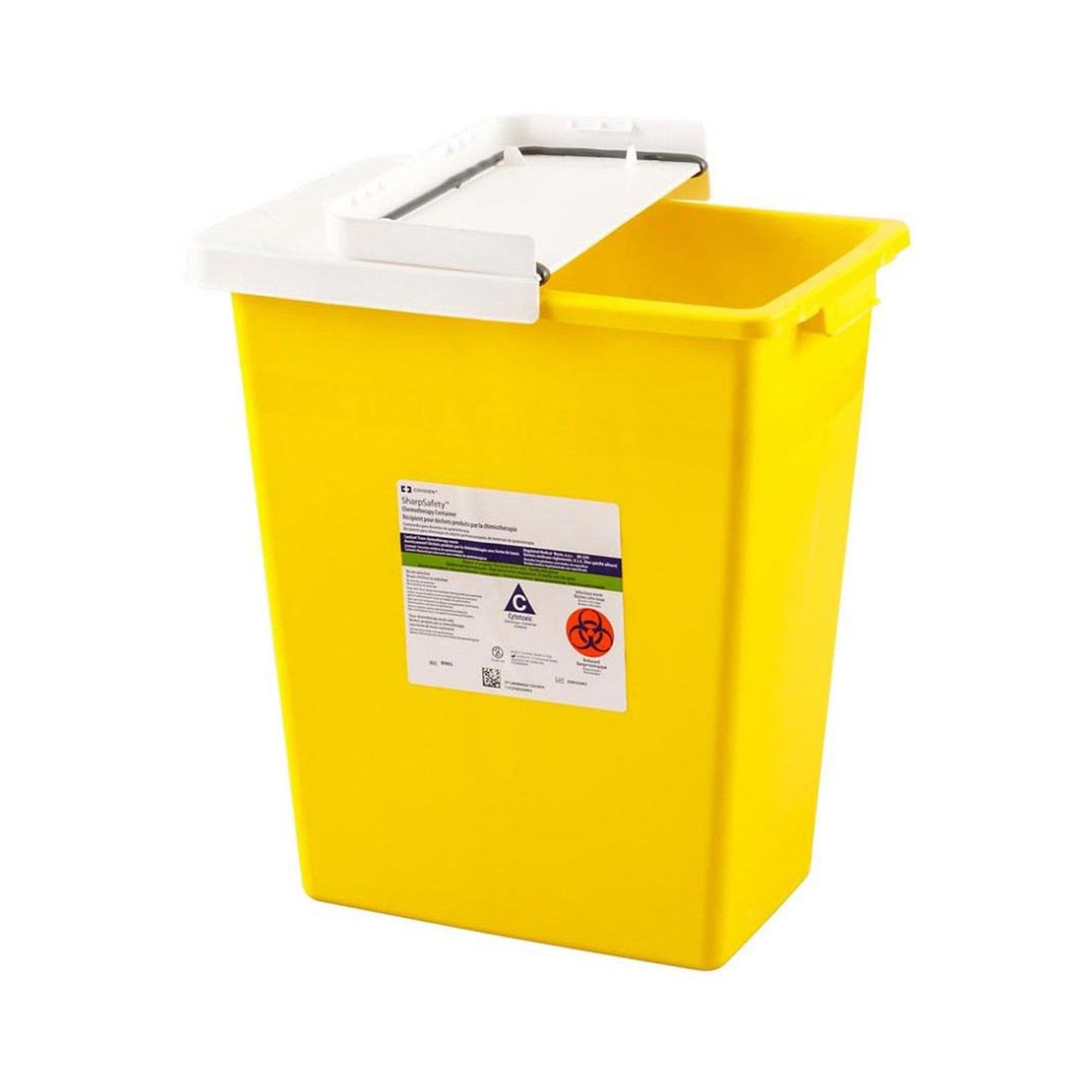 Chemotherapy Waste Container SharpSafety Yellow Base 10 H X 10-1/2 W X 7-1/4 D Inch Horizontal / Vertical Entry 2 Gallon - BeHope