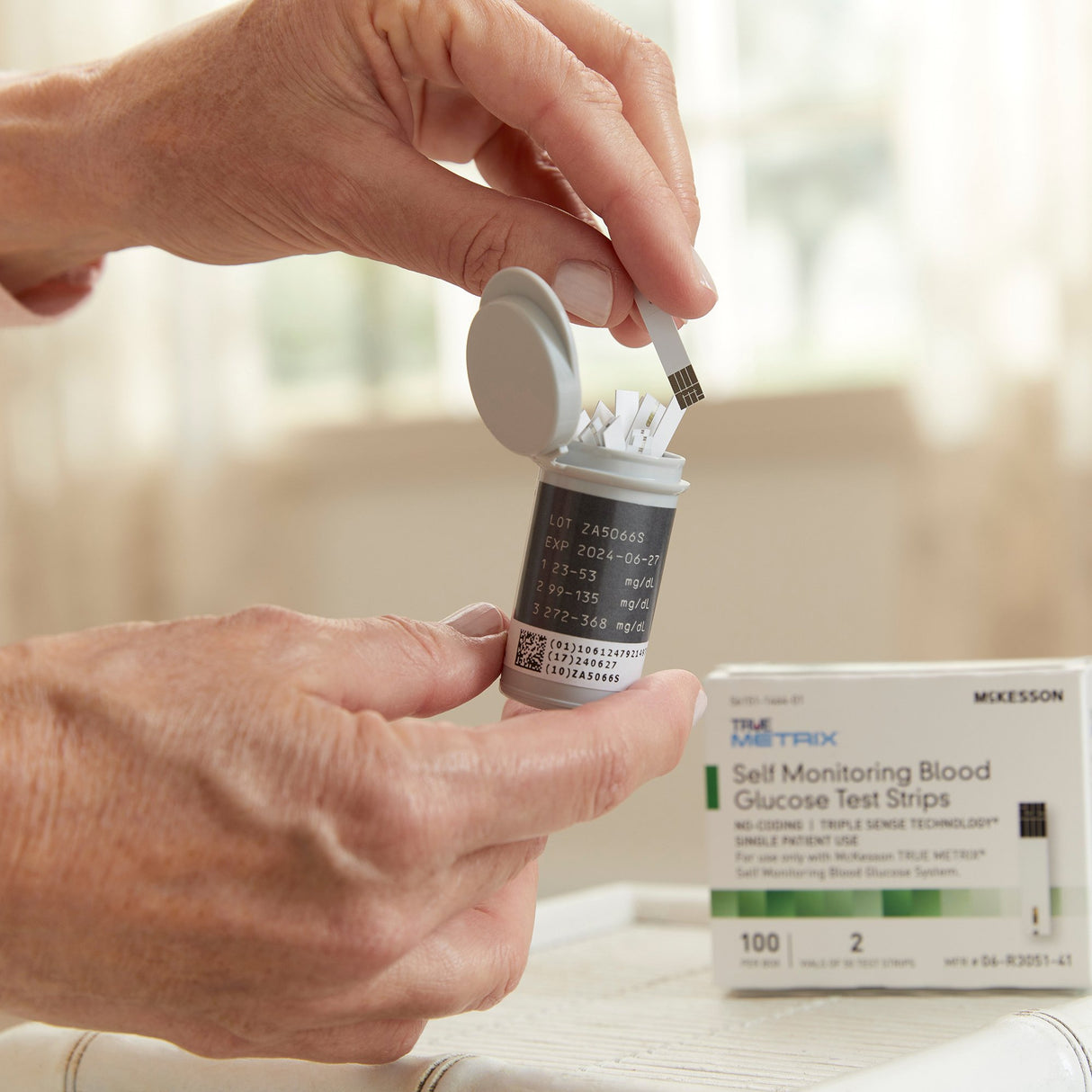 Blood Glucose Test Strips McKesson TRUE METRIX® 100 Strips per Pack - BeHope