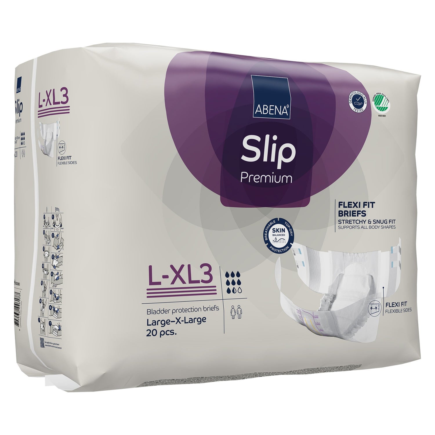 Unisex Adult Incontinence Brief Abena Slip Flexi Fit Large / X-Large Disposable Heavy Absorbency - BeHope