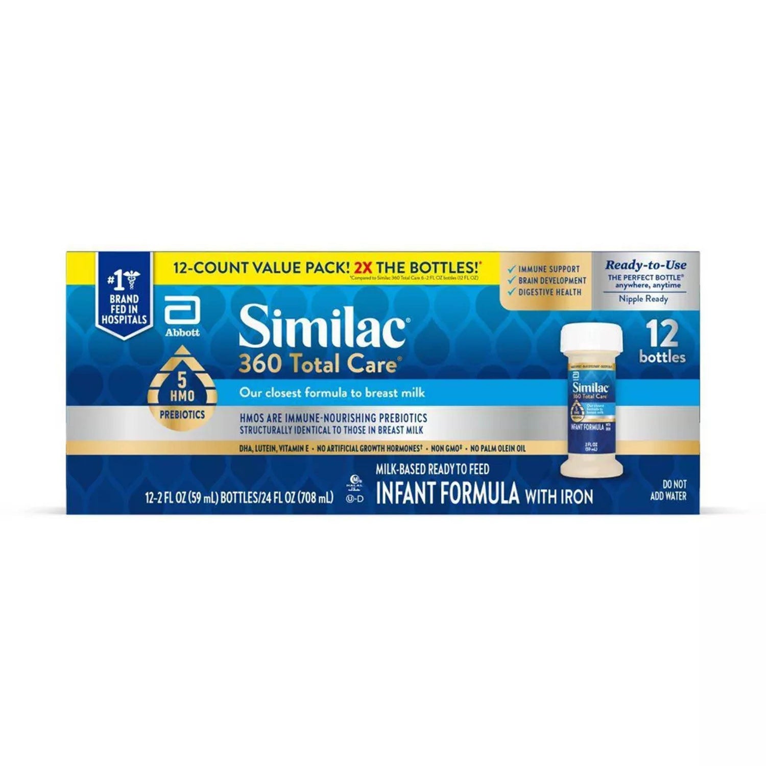 Infant Formula Similac® 360 Total Care® Unflavored 2 oz. Bottle Liquid Iron - BeHope