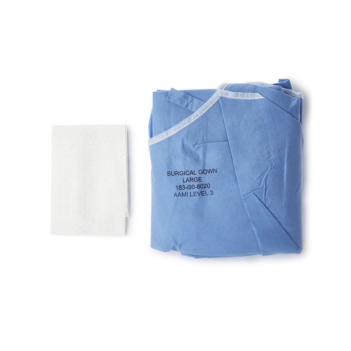 Non-Reinforced Surgical Gown with Towel McKesson Large Blue Sterile AAMI Level 3 Disposable - BeHope