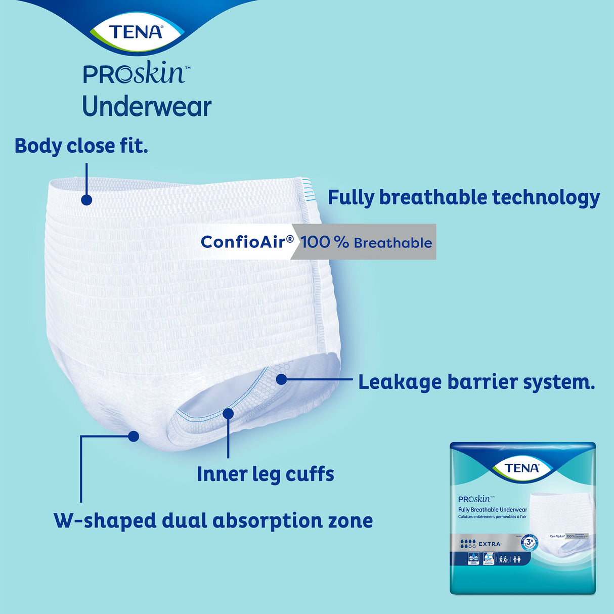 Unisex Adult Absorbent Underwear TENA® ProSkin™ Extra Pull On with Tear Away Seams 2X-Large Disposable Moderate Absorbency - BeHope