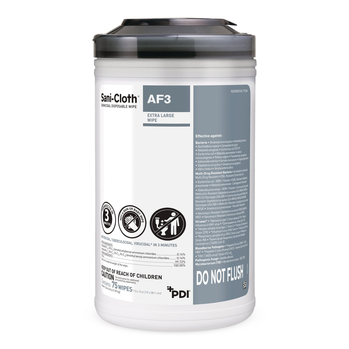 Surface Disinfectant Cleaner Sani-Cloth® AF3 Premoistened Germicidal Manual Pull Wipe 75 Count Canister Mild Scent NonSterile - BeHope