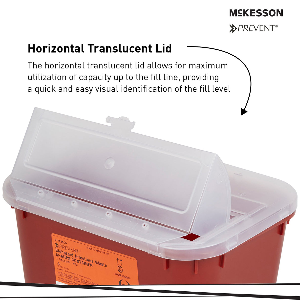 Sharps Container McKesson Red Base 5 H X 10 W X 7 D Inch Horizontal Entry 1 Gallon - BeHope