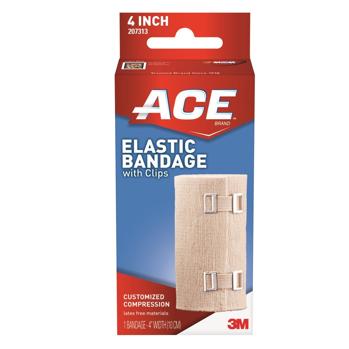Elastic Bandage 3M™ ACE™ 4 Inch Width Clip Detached Closure Tan NonSterile Standard Compression - BeHope