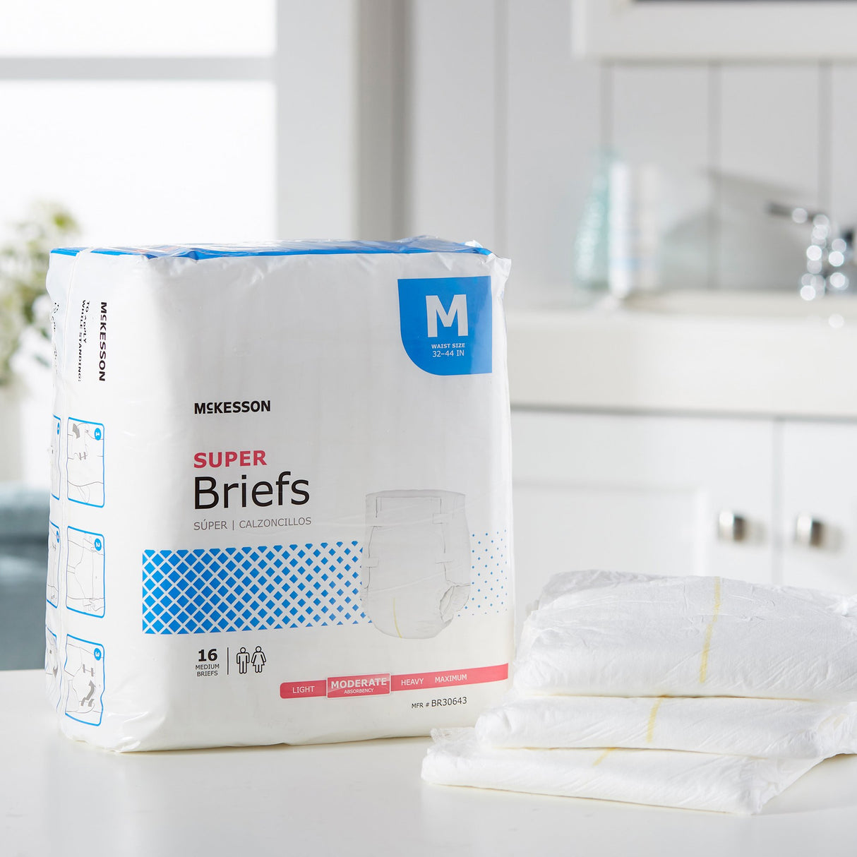 Unisex Adult Incontinence Brief McKesson Medium Disposable Moderate Absorbency - BeHope