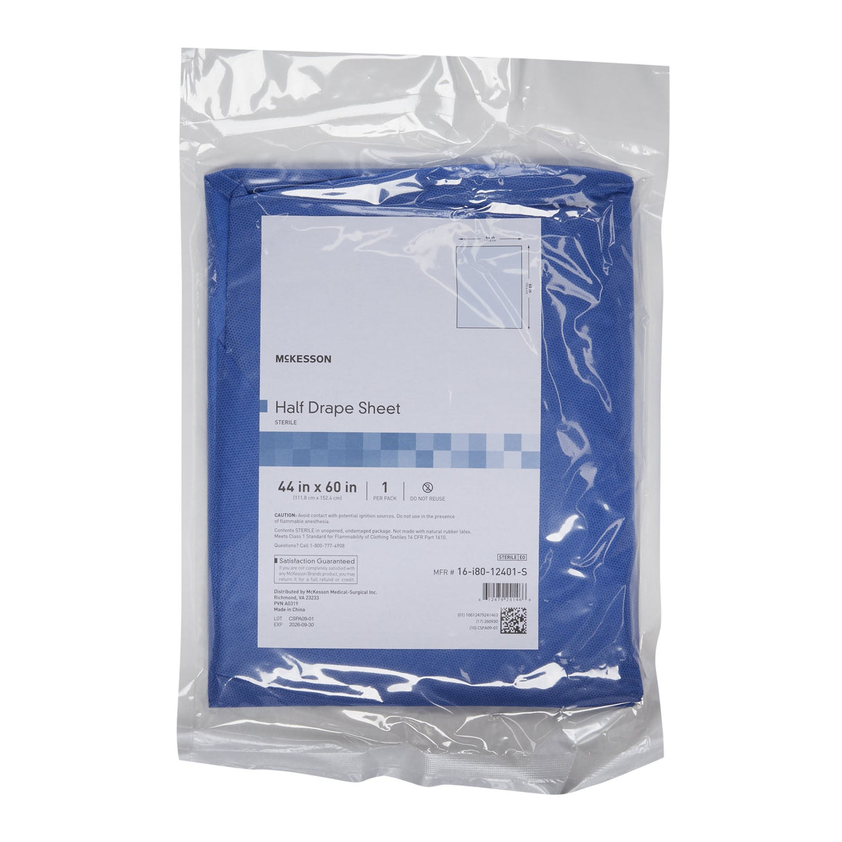 General Purpose Drape McKesson Half Drape Sheet 60 W X 44 L Inch Sterile - BeHope