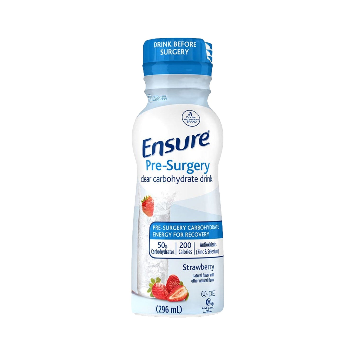 Oral Supplement Ensure® Pre-Surgery Clear Carbohydrate Drink / Ensure® Surgery Immunonutrition Shake Strawberry / Vanilla Flavor Liquid 8 oz. / 10 oz. Bottle / Carton - BeHope