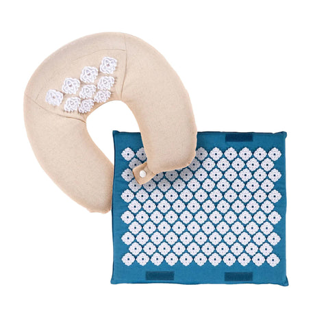 Acupressure Travel Set Kanjo Foot Mat: 1 X 14 X 16 Inch / Neck Pillow: 5 X 12 X 13 Inch - BeHope