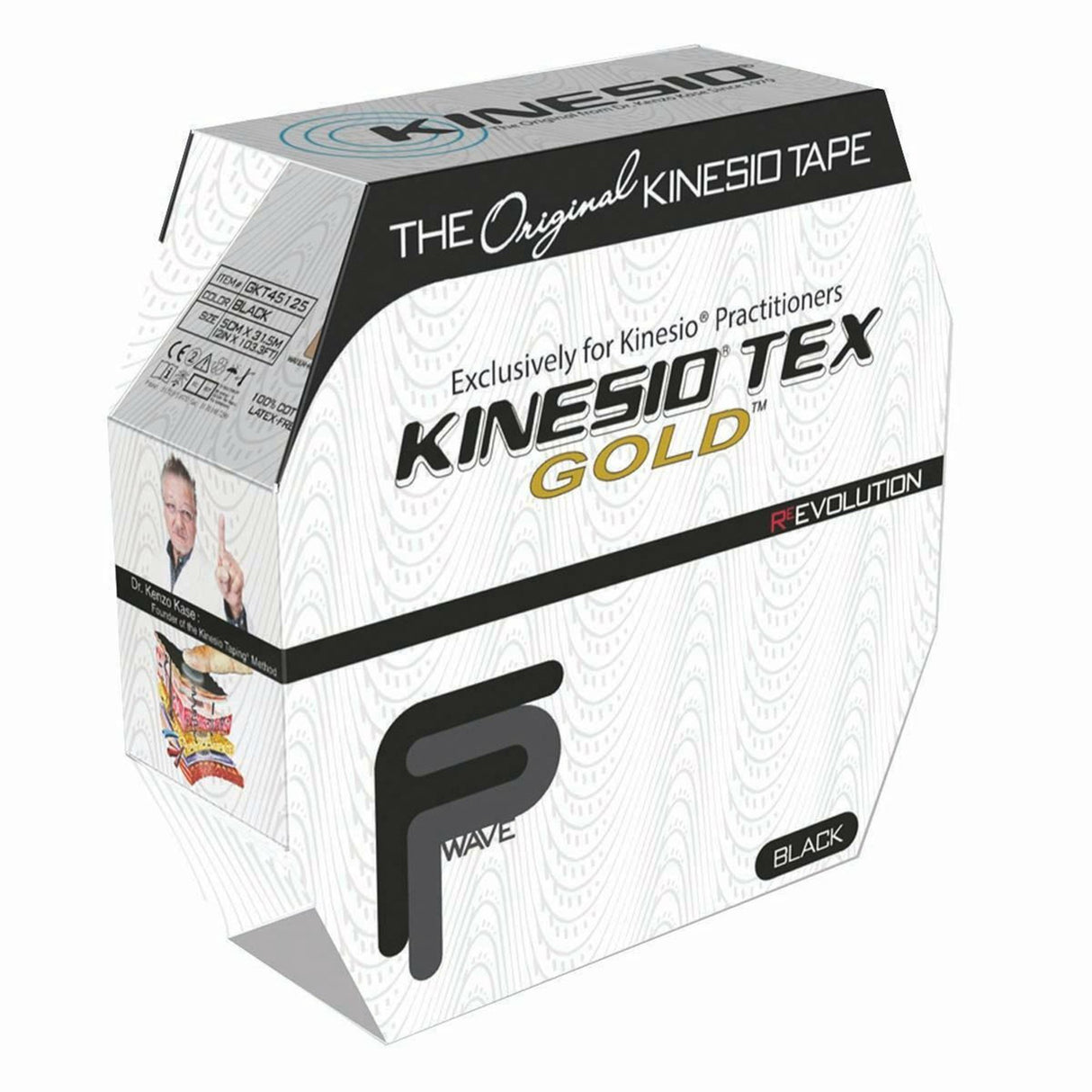 Kinesiology Tape Kinesio® Tex Gold™ FP Black 2 Inch X 34 Yard Cotton NonSterile - BeHope