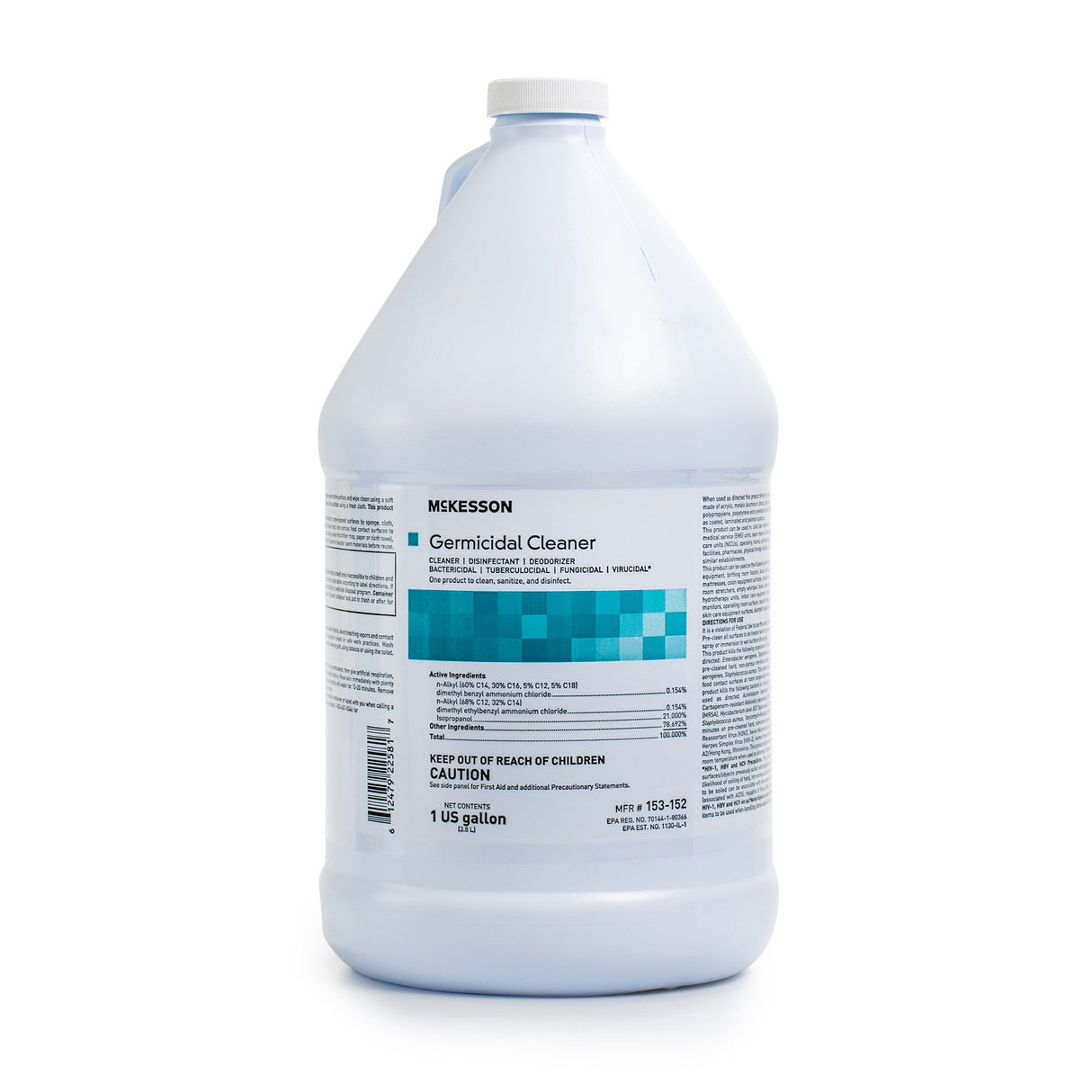 Surface Disinfectant Cleaner McKesson Alcohol Based Manual Pour Liquid 1 gal. Jug Alcohol Scent NonSterile - BeHope