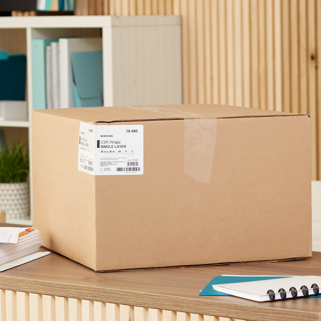 McKesson Sterilization Wrap Blue 36 X 36 Inch Single Layer Cellulose Steam / EO Gas - BeHope