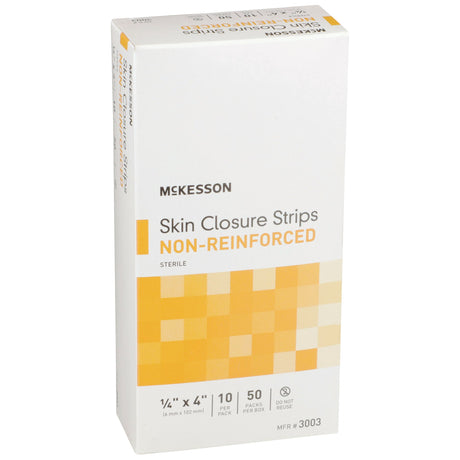 Skin Closure Strip McKesson 1/4 X 4 Inch Nonwoven Material Flexible Strip Tan - BeHope