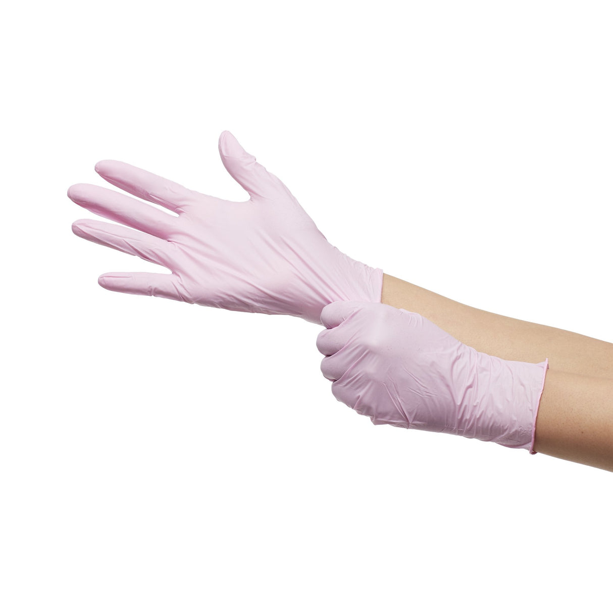 Exam Glove McKesson Pink Nitrile® Small NonSterile Nitrile Standard Cuff Length Textured Fingertips Pink Not Rated - BeHope