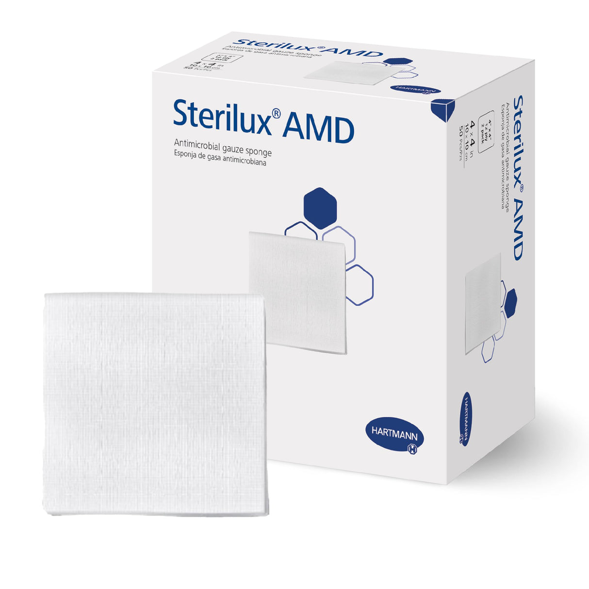 Antibacterial Gauze Sponge Sterilux® AMD 4 X 4 Inch 12-Ply Sterile 2 per Pack - BeHope