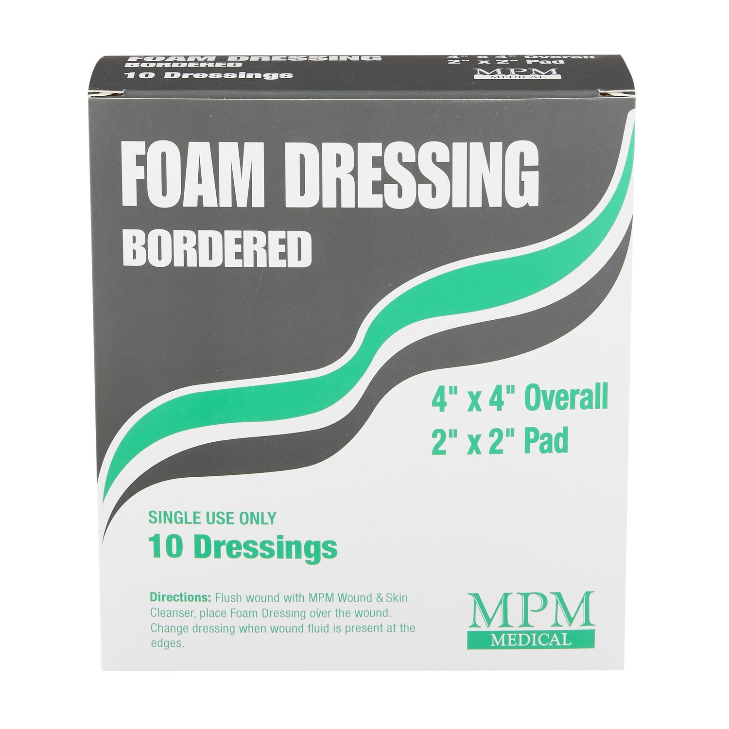 Foam Dressing MPM 4 X 4 Inch With Border Waterproof Backing Adhesive Square Sterile - BeHope