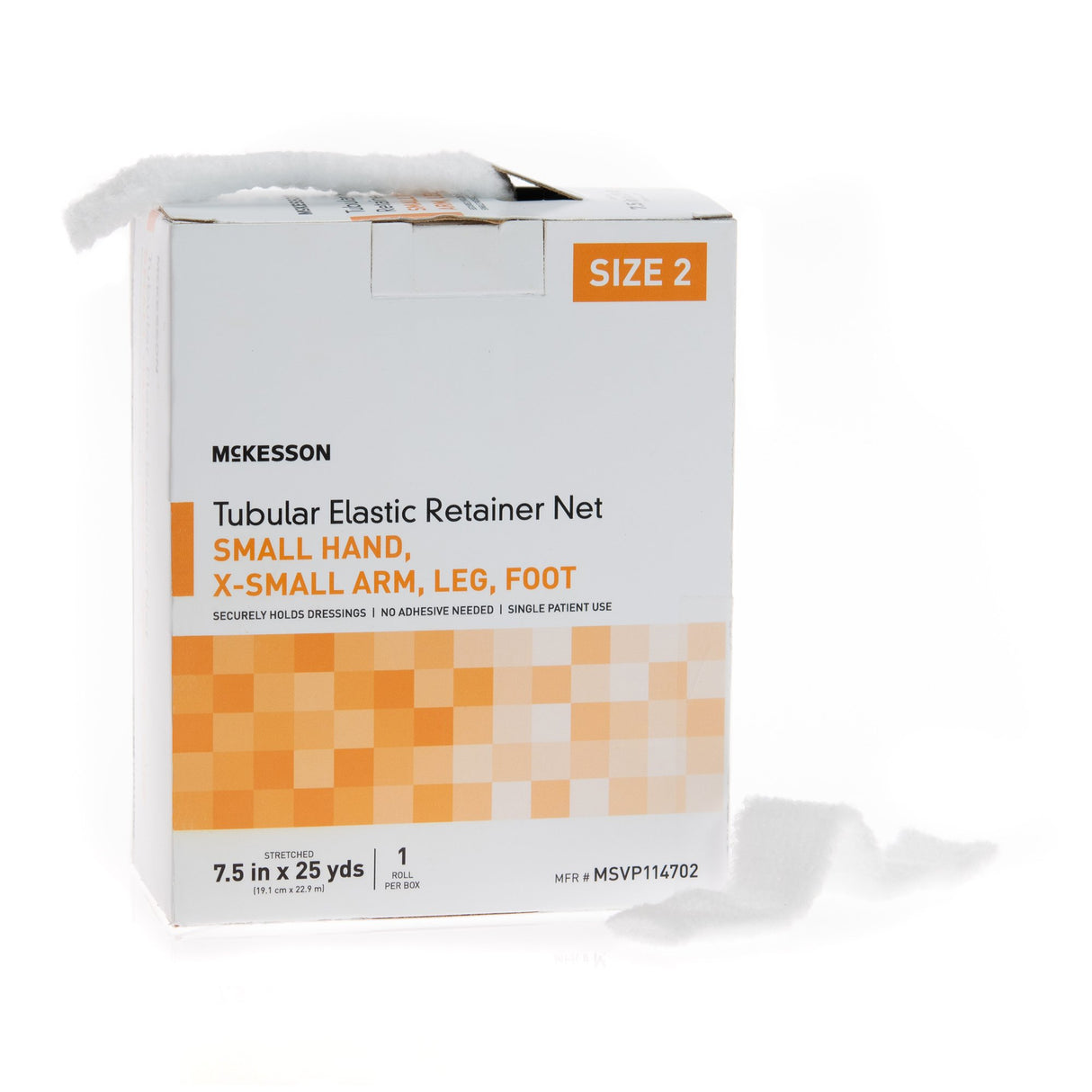 Elastic Net Retainer Dressing McKesson Tubular Elastic 7-1/2 Inch X 25 Yard (19.1 cm X 22.9 m) Size 2 White Small Hand / X-Small Arm / Leg / Foot NonSterile - BeHope