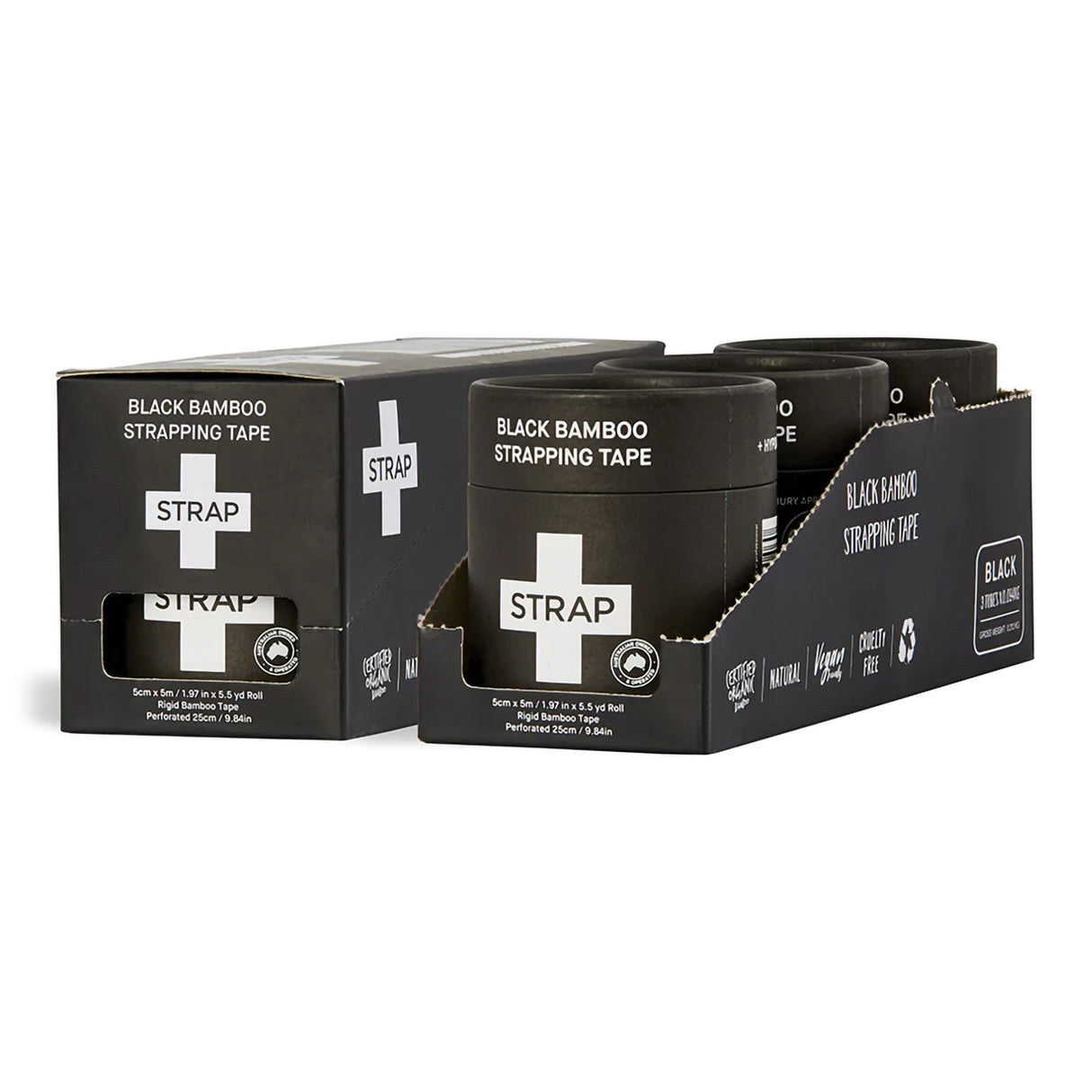 Athletic Tape Strap Black 1.97 Inch X 5-1/2 Yard Bamboo Fiber NonSterile - BeHope