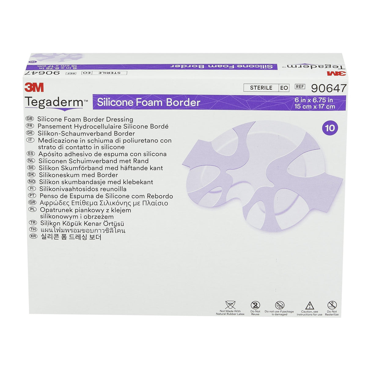 Foam Dressing 3M™ Tegaderm™ 6 X 6-3/4 Inch With Border Film Backing Silicone Adhesive Sacral Sterile - BeHope