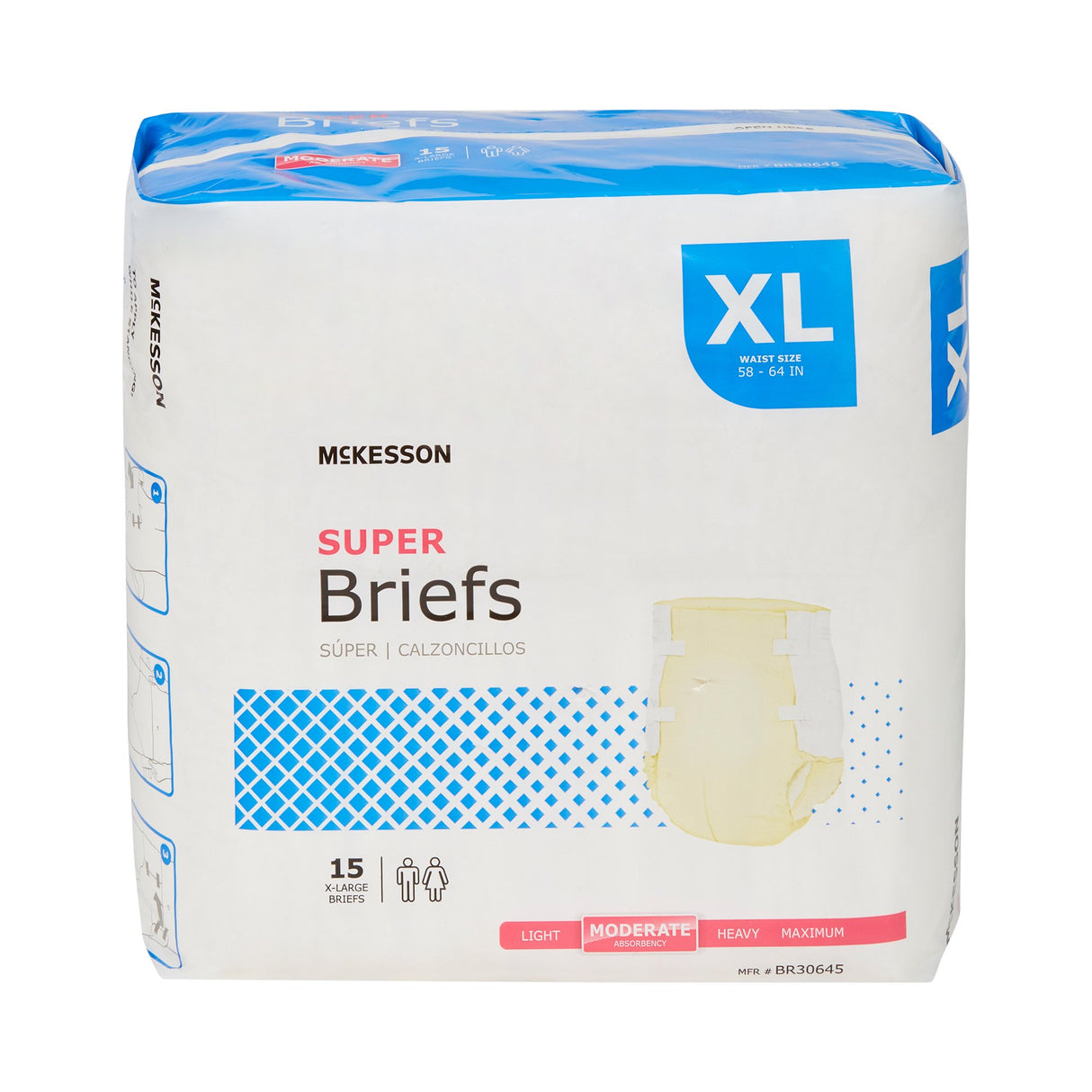 Unisex Adult Incontinence Brief McKesson X-Large Disposable Moderate Absorbency - BeHope
