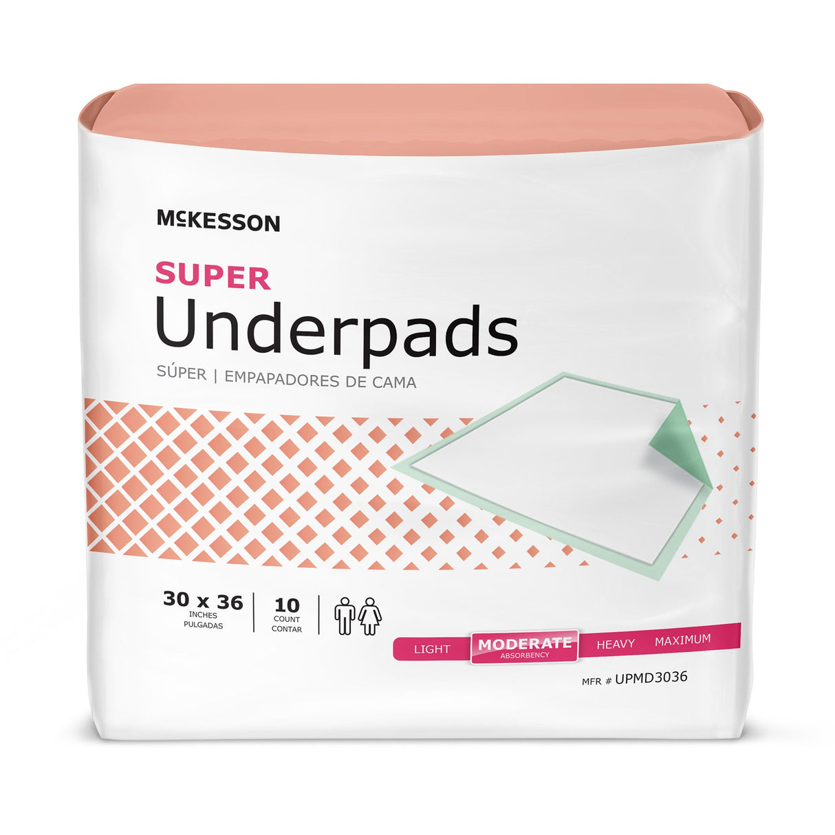 Disposable Underpad McKesson Super 30 X 36 Inch Fluff / Polymer Moderate Absorbency - BeHope