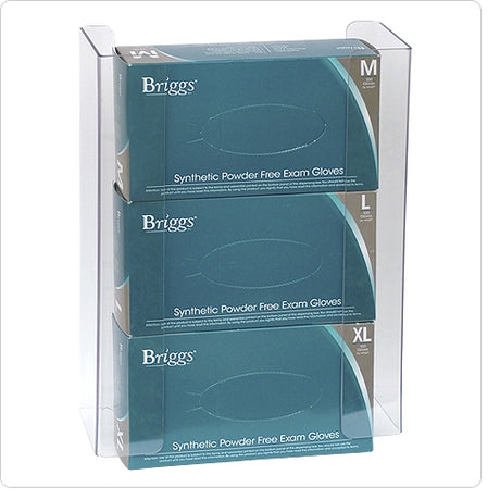 Glove Box Holder Horizontal Mounted 3-Box Capacity Clear 4-1/8 X 11-1/4 X 15-1/2 Inch Plastic - BeHope