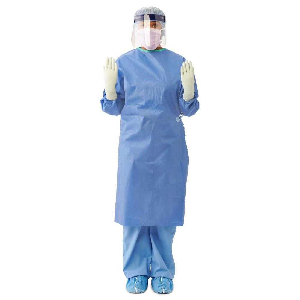 Non-reinforced Surgical Gown With Towel Eclipse® Large Blue Sterile Aami Level 2 Disposable - Behope
