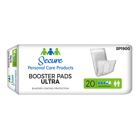 Booster Pad Secure Booster Pad Ultra 13 Inch Length Heavy Absorbency SecureLoc Core One Size Fits Most - BeHope