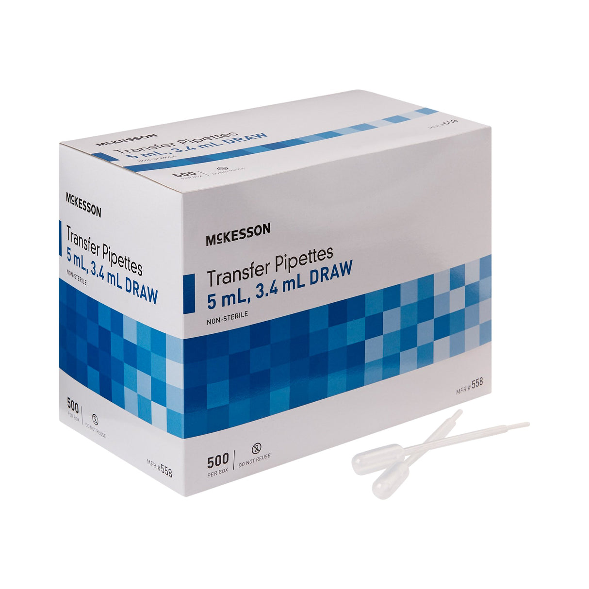 McKesson Transfer Pipette 5 mL 0.5 to 1 mL Graduation Increments NonSterile - BeHope