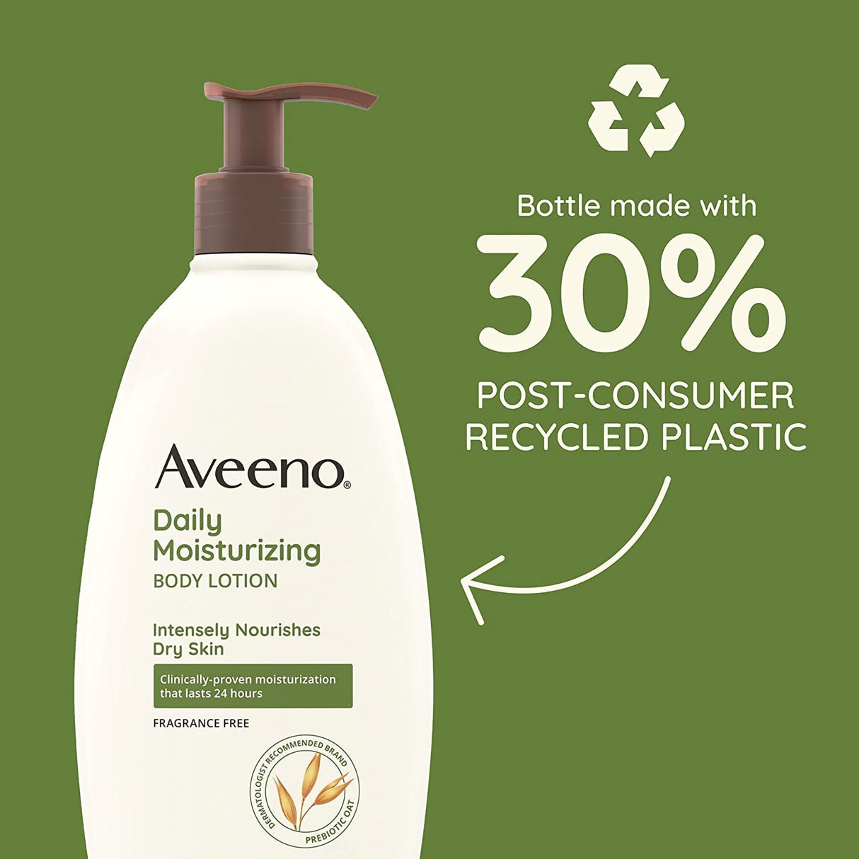 Hand and Body Moisturizer Aveeno® Daily Moisturizing 18 oz. Pump Bottle Unscented Lotion - BeHope
