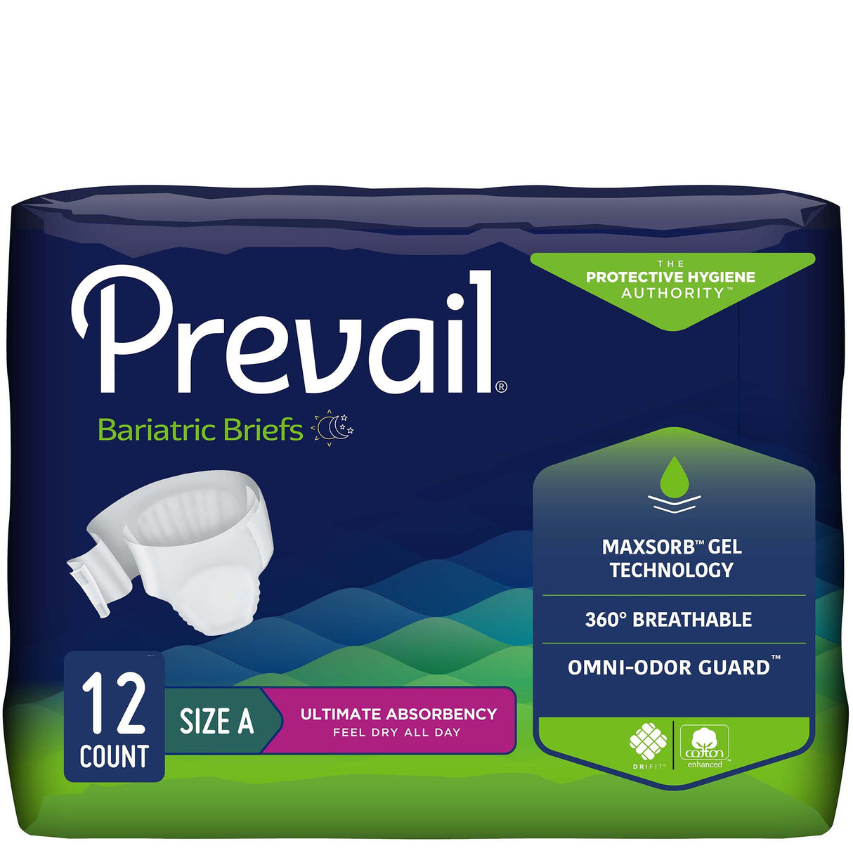 Unisex Adult Incontinence Brief Prevail® Bariatric Bariatric Size A Disposable Heavy Absorbency - BeHope